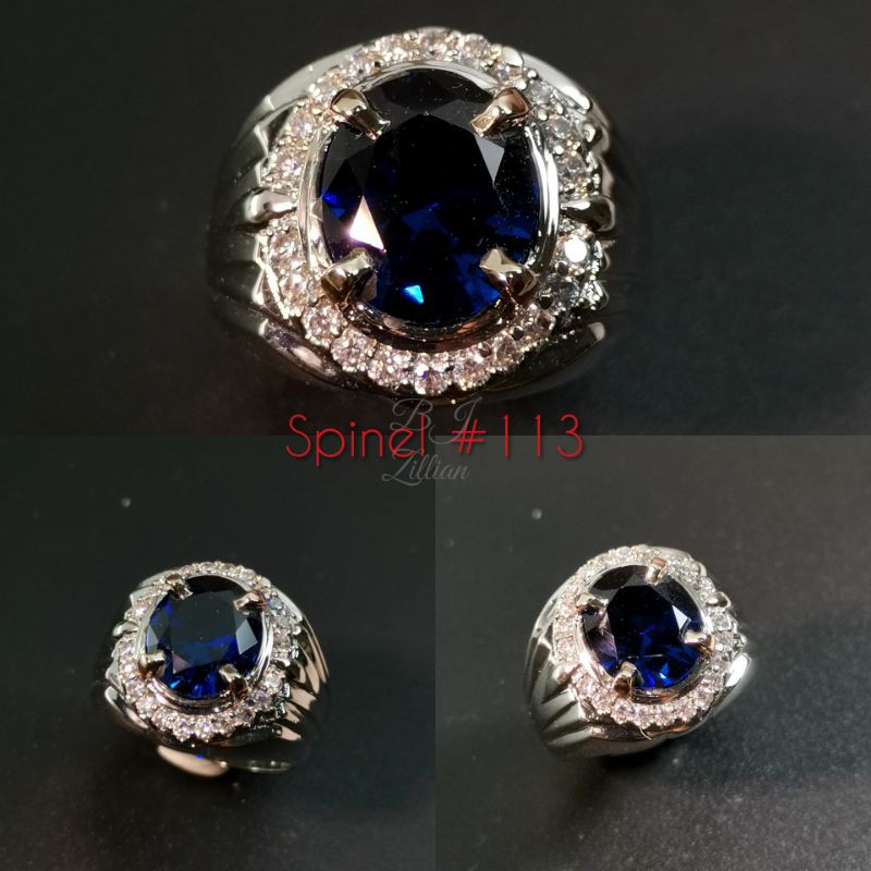 Cincin Safir Spinel Syntetic Royal Vivid Blue