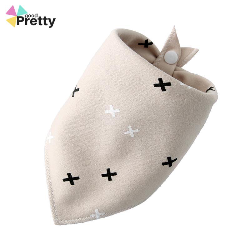 Handuk Bayi Saliva Double Snap Button Kepala Bayi Baru Lahir Bib Segitiga Scarf - PD