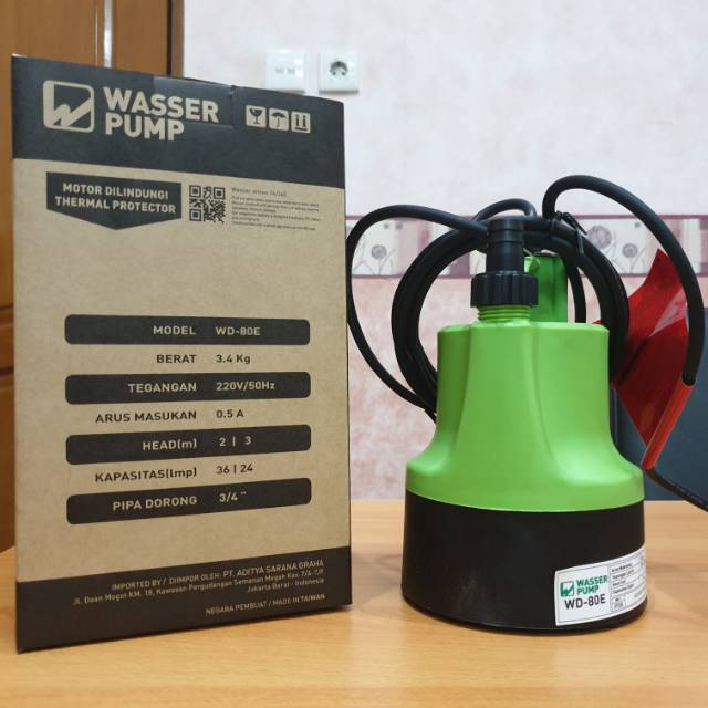 Pompa air Celup Non Otomatis Wasser WD-80 E / WD 80 E / WD80E