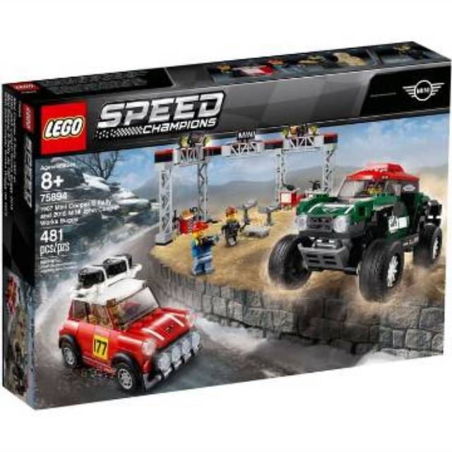 Lego Block Balap Mobil Mini Cooper Vs Monster Truck