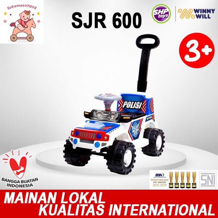 Mainan Anak Mobil SJR 600 shp toys - mainan mobil dorong anak - Mobilan Duduk Dorong Polisi - SHP To