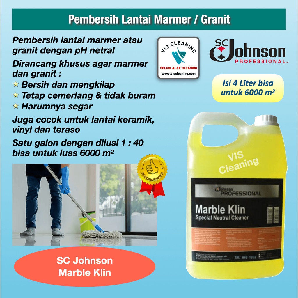 SC Johnson Marble Klin 4 L (Pembersih Lantai Marmer / Granit