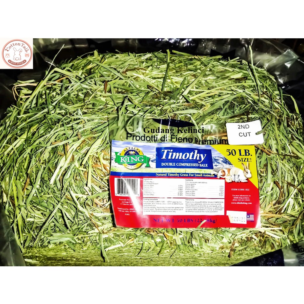 Timothy hay merk alfalfa KING repack 1Kg makanan kelinci marmut dll