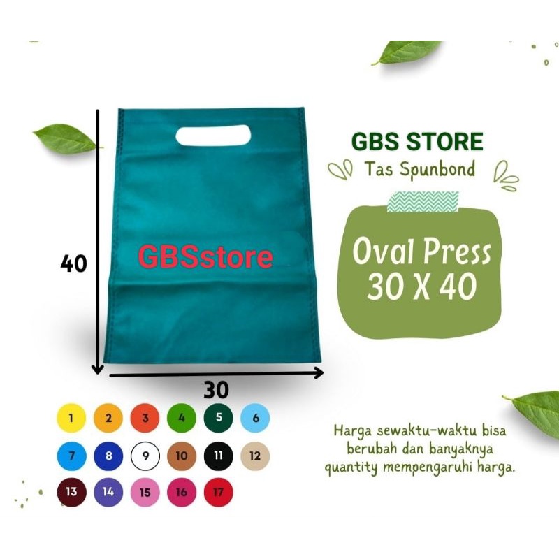 

Tas Oval Press 30 X 40 goodie bag SPUNBOND Ready !! Tas Spunbond Oval