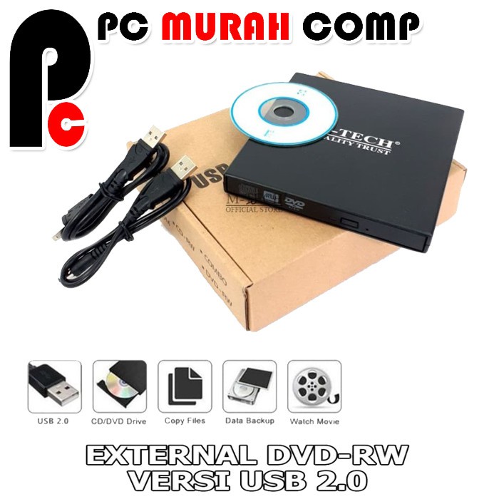 DVD Room External M-Tech Ultra slim USB 2.0 Optical Drive Mtech Dvd RW