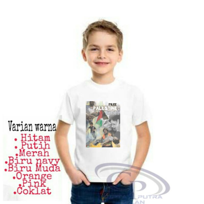 Kaos Baju Anak/Kaos Save Palestina/Kaos Anak Perempuan/Kaos Laki laki/Kaos Cewek Cowok