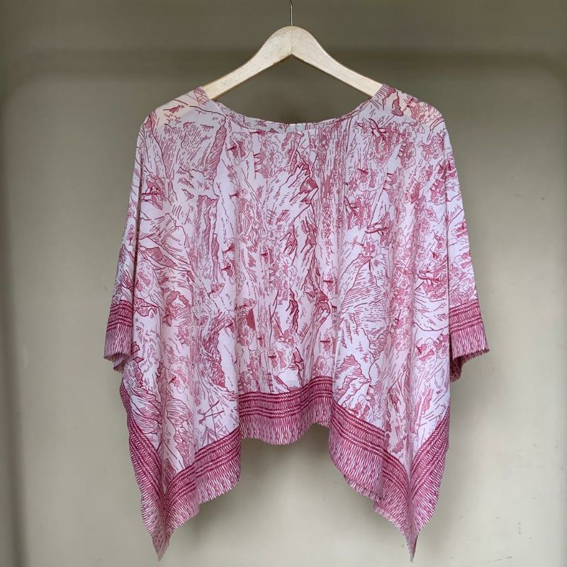 Outer kimono scraf premium-nara pink