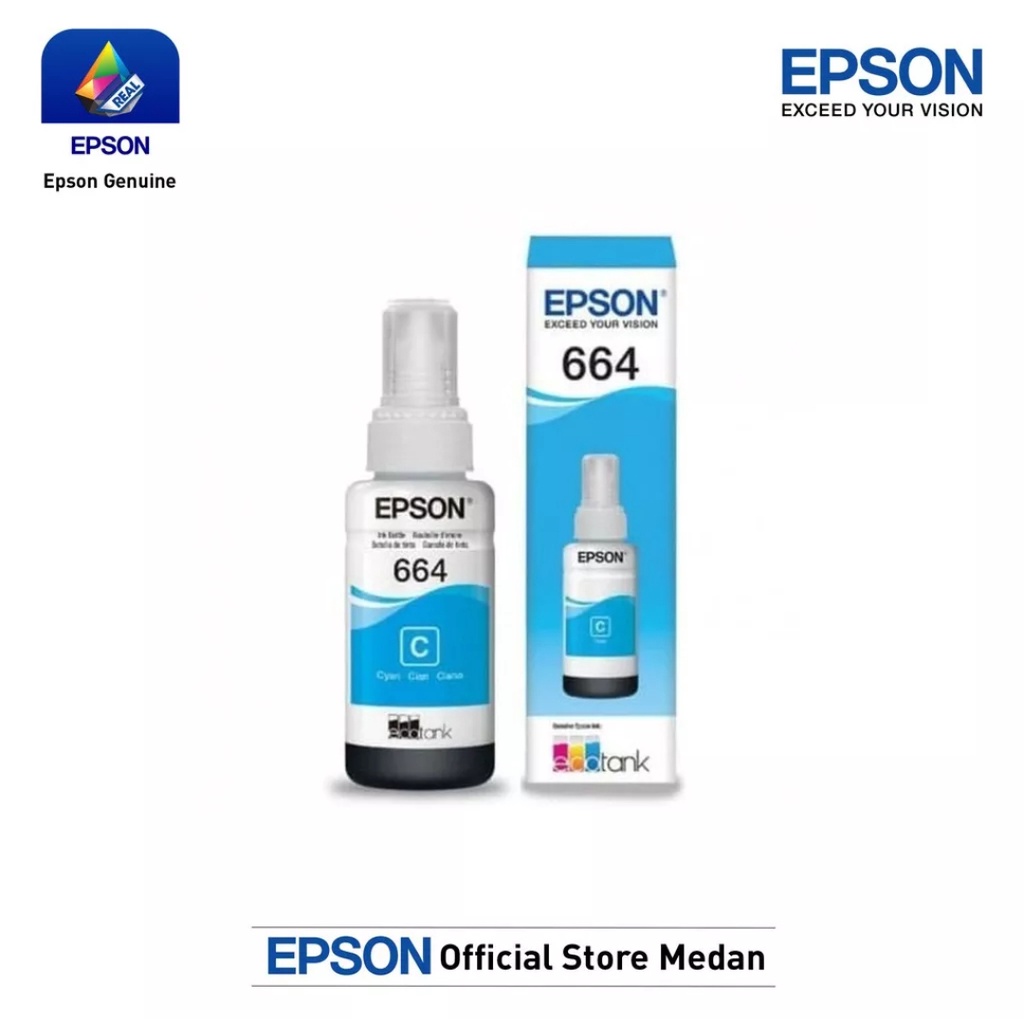 1 SET 4 PCS Tinta Epson 664 For Printer  : L100, L110, L111, L120, L130, L132, L200, L210, L211, L220, L222, L300, L301, L310, L350, L351, L353, L355, L356, L358, L360, L362, L365, L366, L375, L455, L456, L475, L550, L551, L555, L556, L558,...