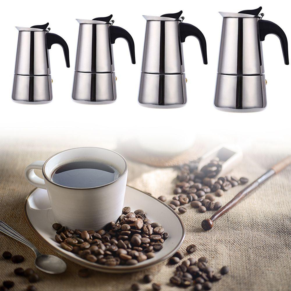 Suyo Alat Pembuat Kopi Espresso / Teh Manual Bahan Stainless Steel Tahan Panas 2 / 4 / 6 / 9 Cup