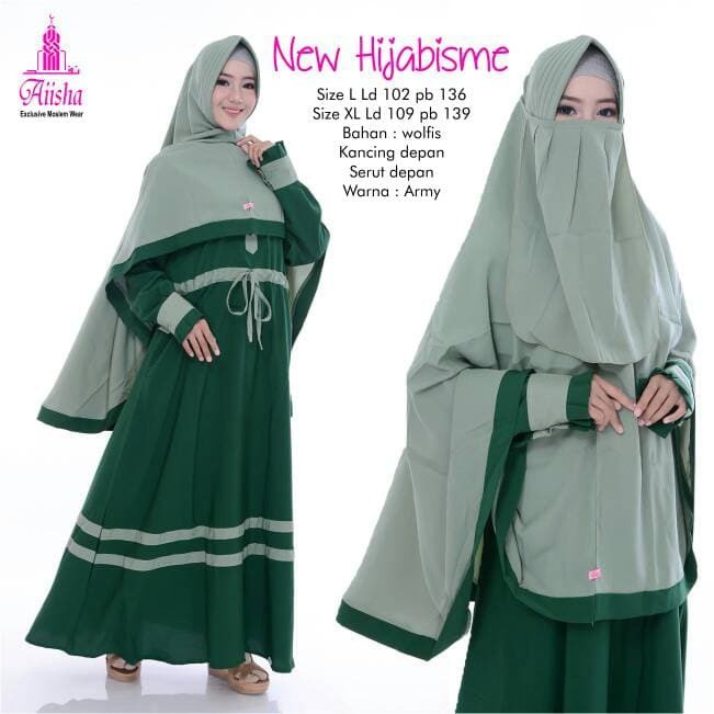 Special Unggulan Gamis Hijabisme Set Syari Ori Aisha Maxi Dress Wolfis Khimar Cadar MURAH MERIAH