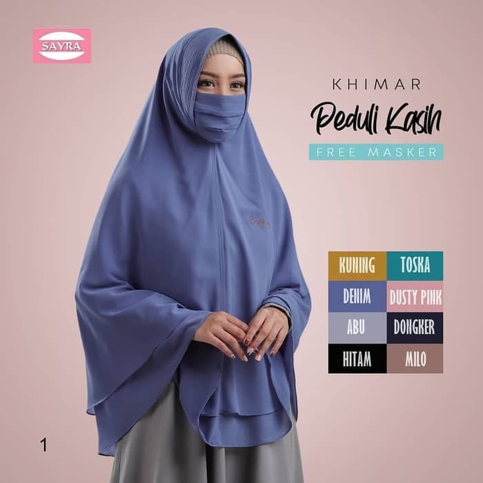 Dijual Jilbab Instan Bergo Masker Khimar Peduli Kasih Hijab Syari Jumbo Murah terbaik