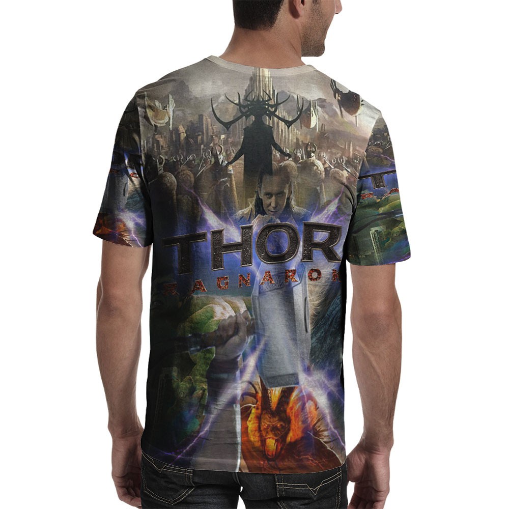 Kaos Fullprint Thor Marvel Ragnarok Tshirt Full Print Bahan Polyester Jersey Unisex T-SHIRT Casual J