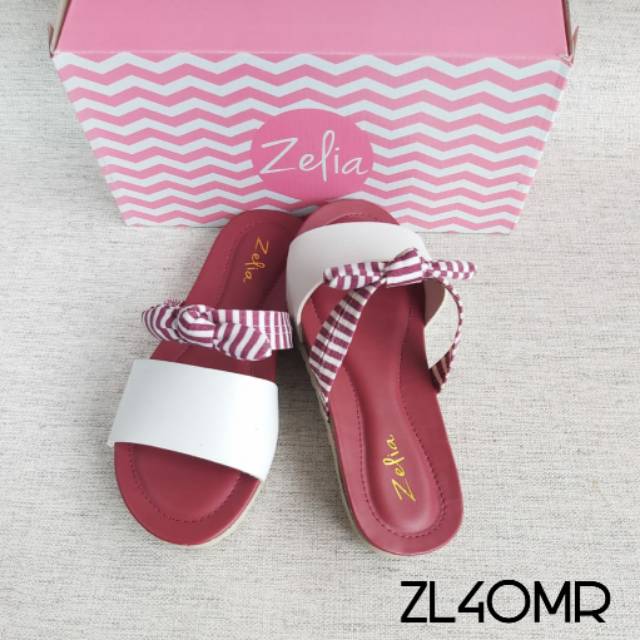 

Sendal Slide Motif Tali Pita Kain ZL40 Brand Zelia