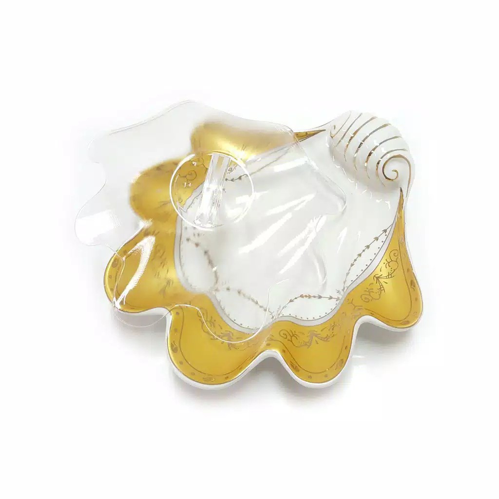 Piring Kerang Vicenza dengan Tutup H11-C Motif Padi