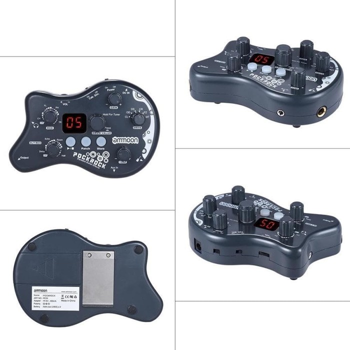 Promo Ammoon PockRock Portable Gitar Multi Efek Prosesor Efek Pedal 15 Jenis