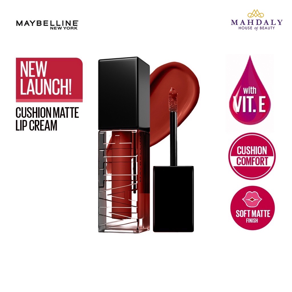 MAYBELLINE Cushion Matte Lip Cream - Lipstick Soft Velvet Finish Lembut & Ringan [Lipstik Cream]
