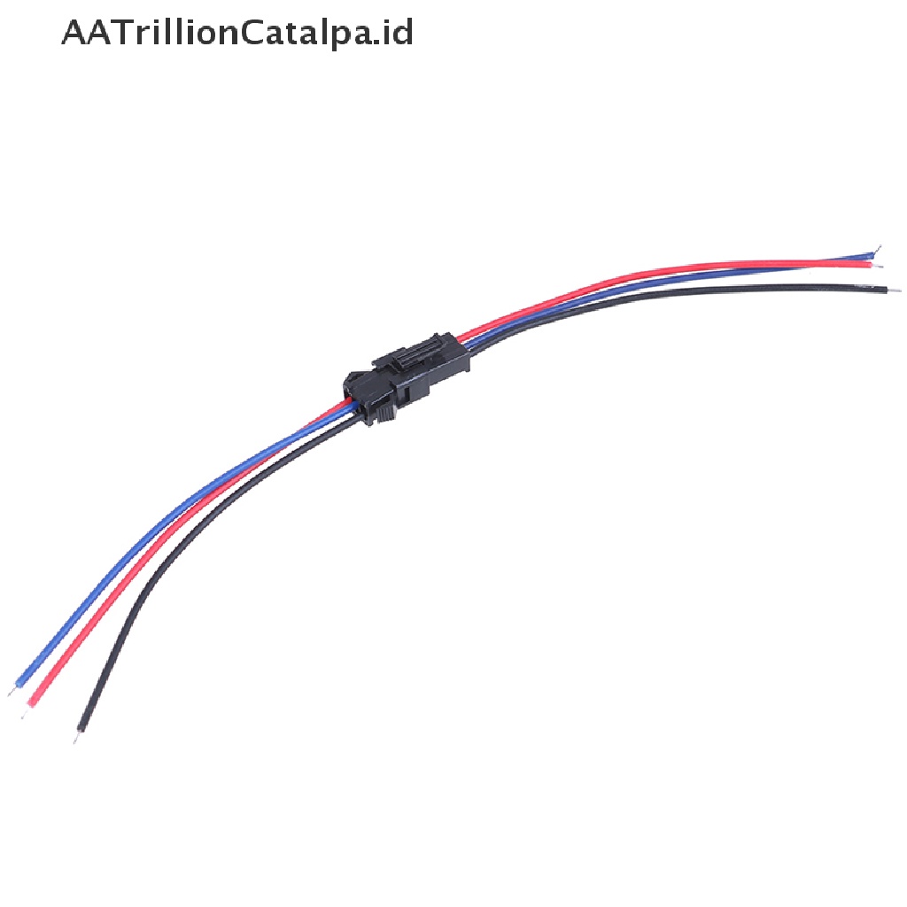 (AATrillionCatalpa) 5 Pasang Konektor Kabel SM 2Pin 3Pin 4Pin Male &amp; Female 20cm Untuk Lampu Strip LED