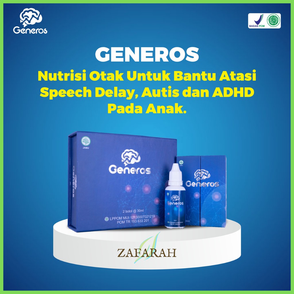 GENEROS Speech Delay Original / Generos Vitamin Otak Anak Cerdas - Vitamin Anak Terlambat Bicara ADHD - Isi 2 botol @30ml