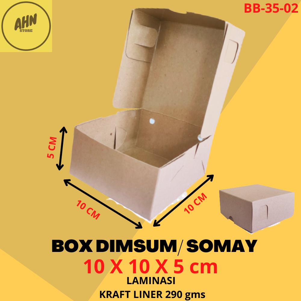 

KARDUS DUS BOX DIMSUM SIOMAY BATAGOR / KOTAK BOX DIMSUM SOMAY SNACK KUE ROTI 10x10x5 CM LAMINASI