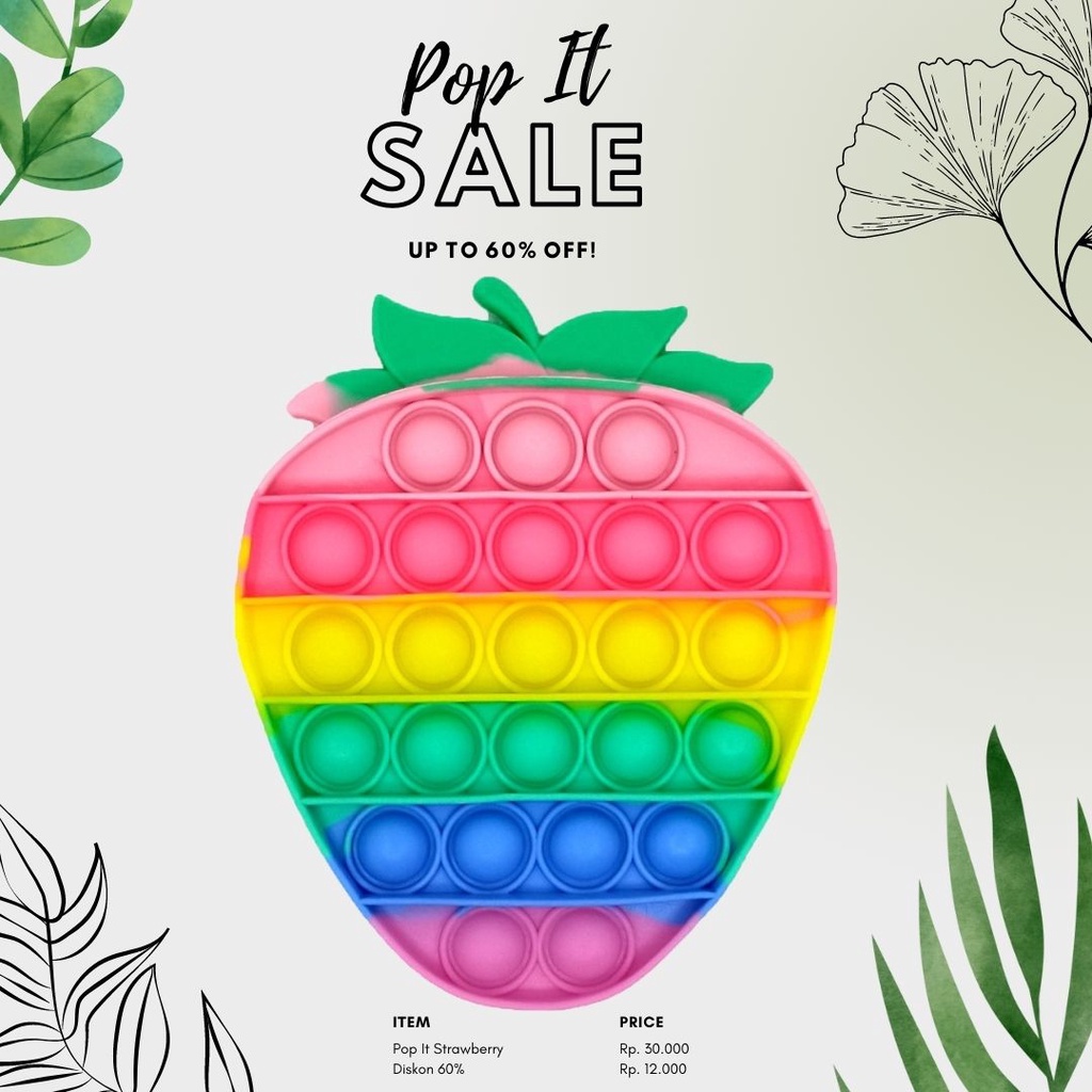 SALE Pop It Fidget Toy Rainbow Mainan Anak Bubble Tik Tok