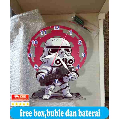 Dekorasi Rumah Jam Dinding Motif Star wars Koleksi Hiasan Dinding Unik