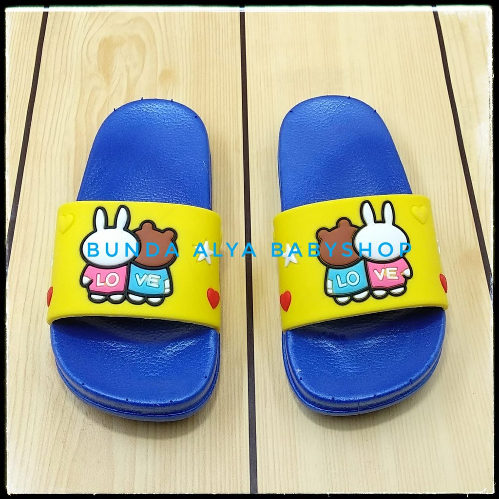 Sandal Anak IMPORT Usia 3 4 5 6 7 Size 27 - 34 BIRU TUA Elastis - Sendal Karet Anak Anti Licin