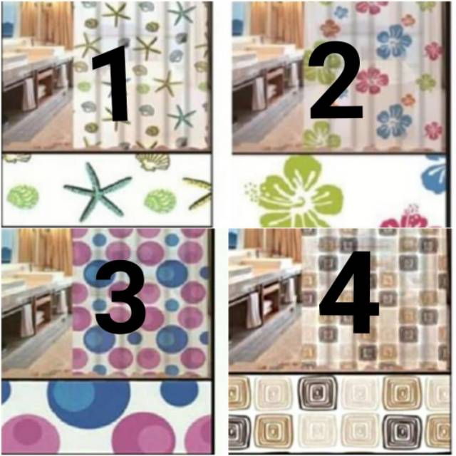 Shower curtain / tirai kamar mandi 180cm PROMO TERMURAH