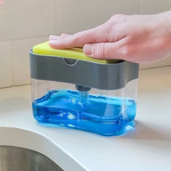 hokkiterus21 Soap pump dispenser sabun dapur spons 2in1 free sponge