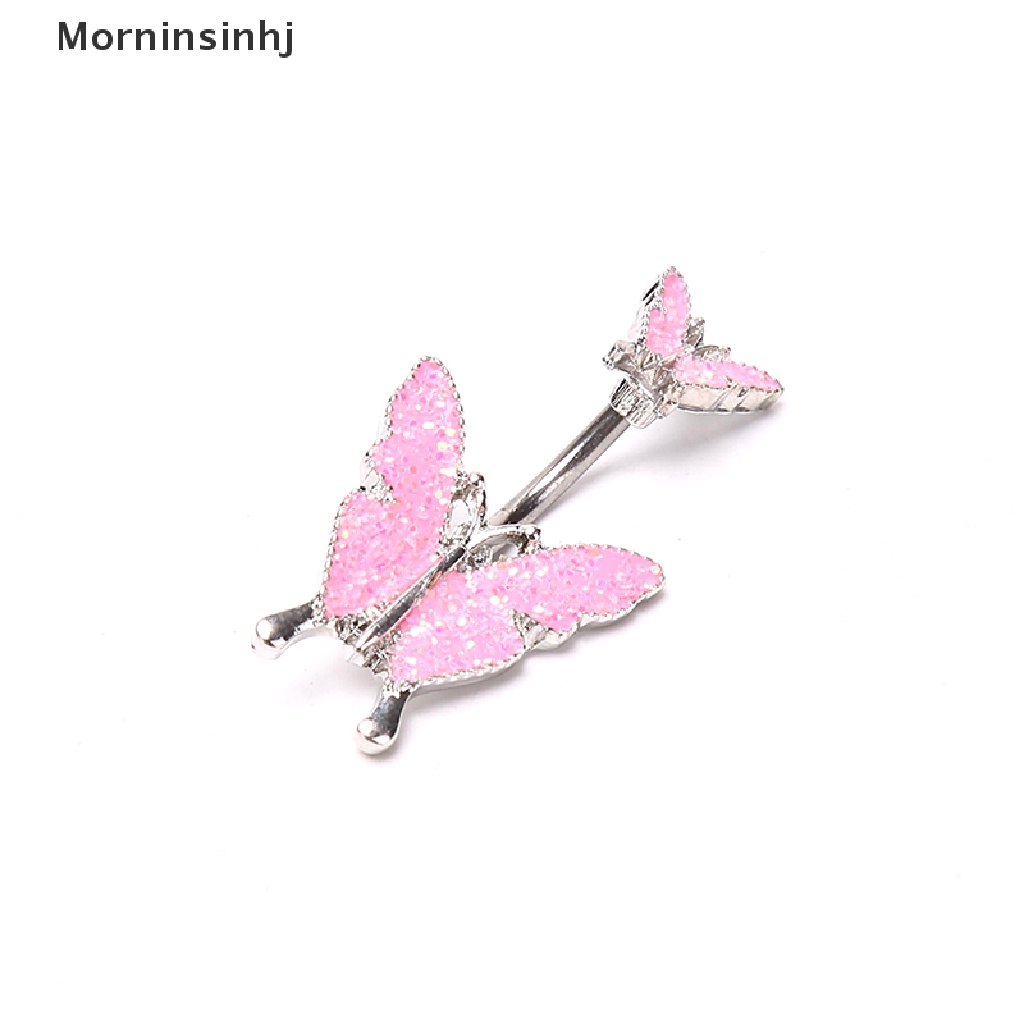 1 Pc Cincin Tindik Pusar Desain Double Butterfly