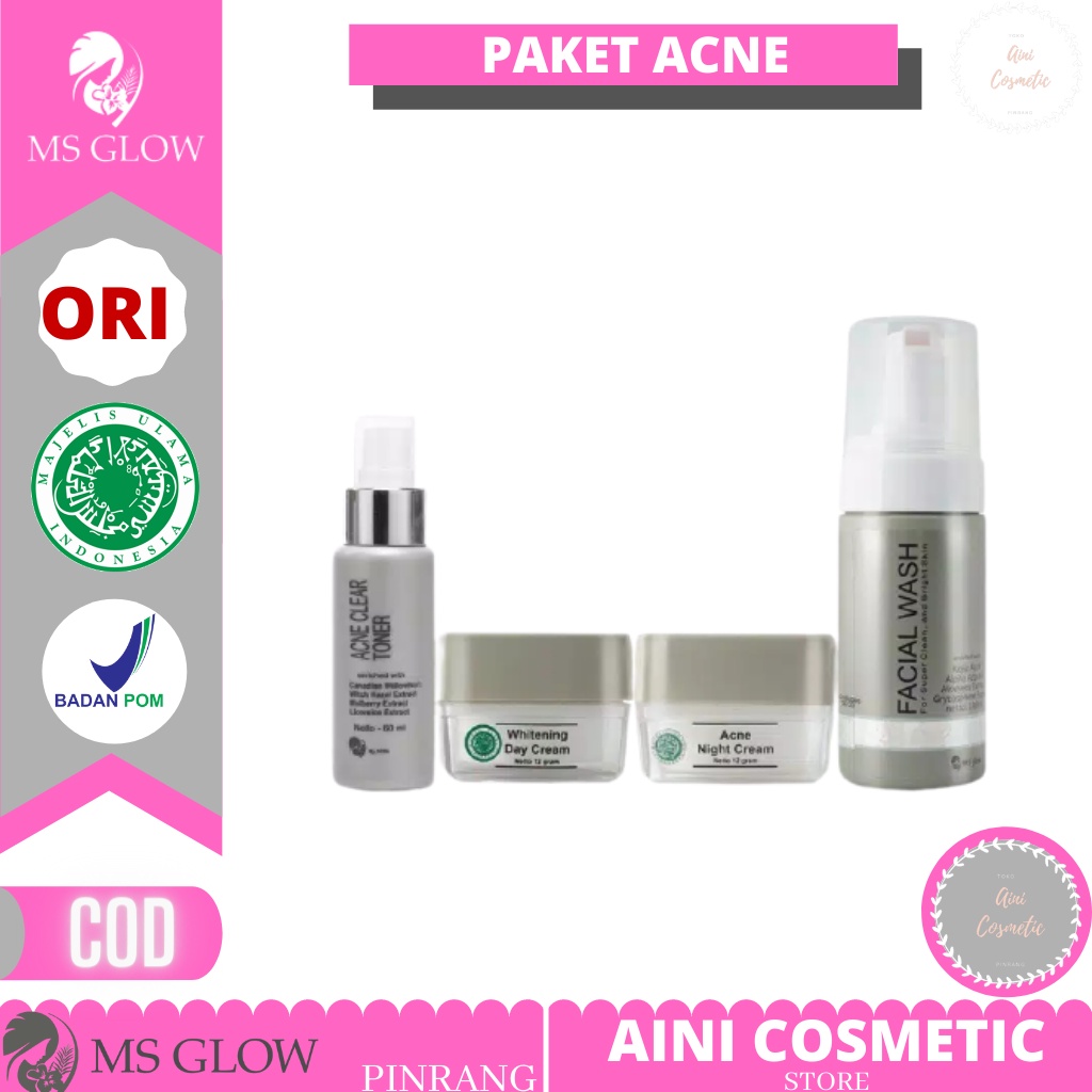 MS GLOW Paket Acne - Paket Wajah Ms Glow Acne