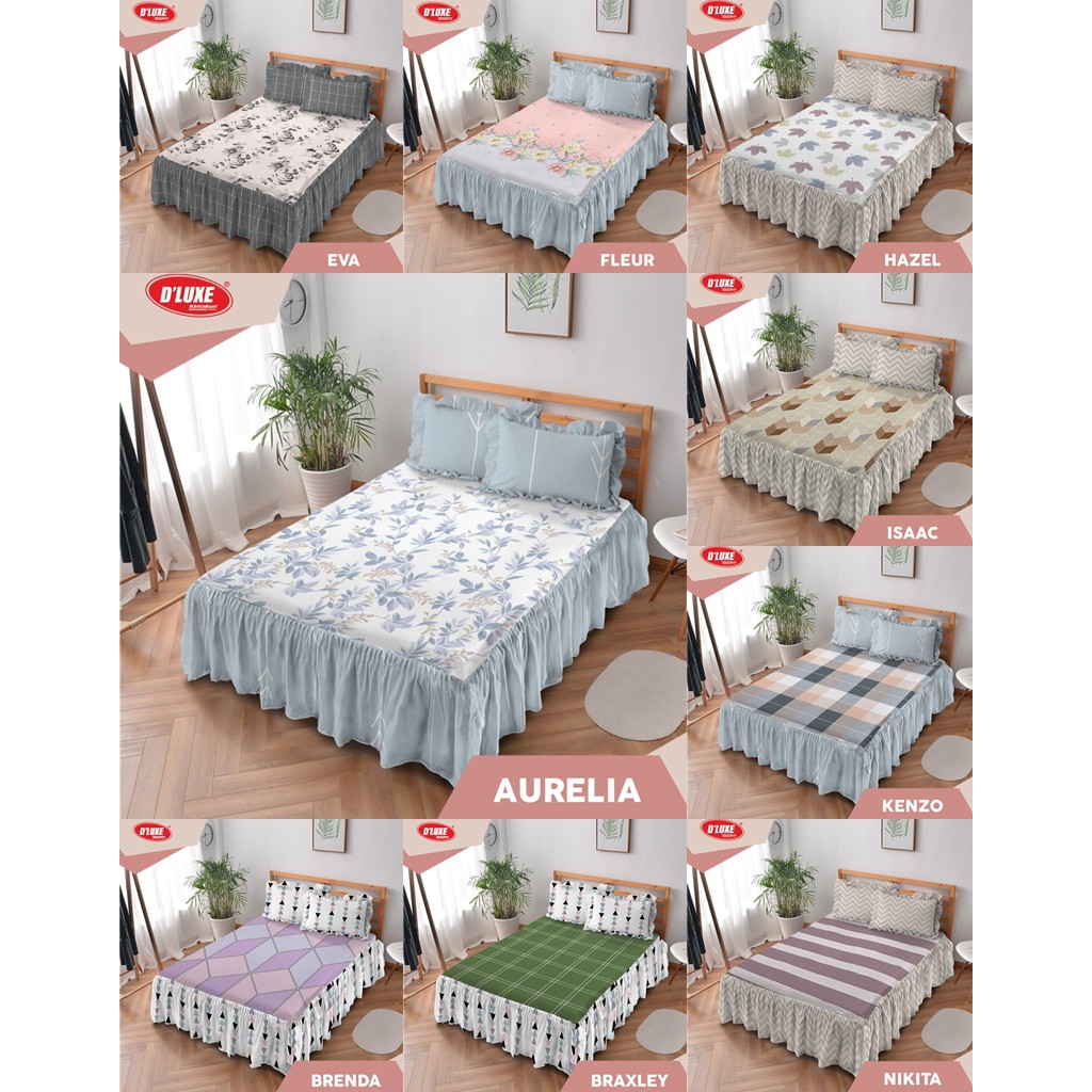 Terbaru Sprei Rumbai Deluxe Kintakun Ukuran 180x200-Motif Aurelia Eva Fleur Hazel Isaac Kenzo Nikita