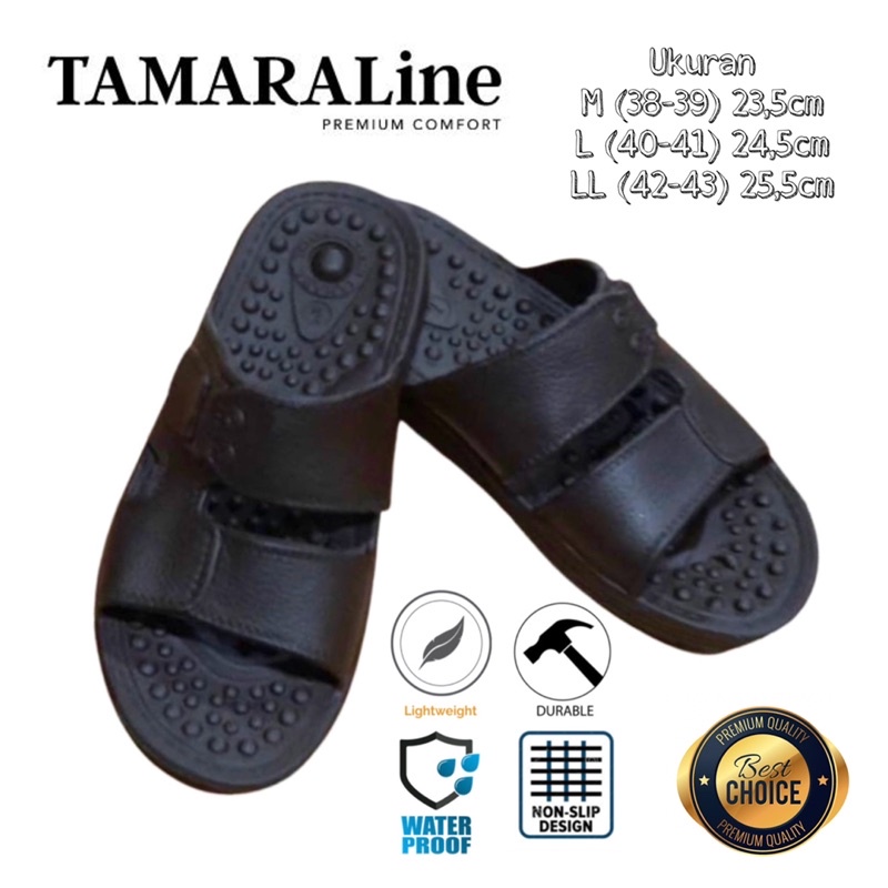 Sandal Selop Slide Slip on Karet Pria Dewasa / Remaja - TAMARALINE 165 / Bahan Premium Lentur Empuk Ringan Kuat Anti Slip Anti Air / Model Sandal Casual Santai Rumah Hotel Outdoor Kamar Mandi Murah Original