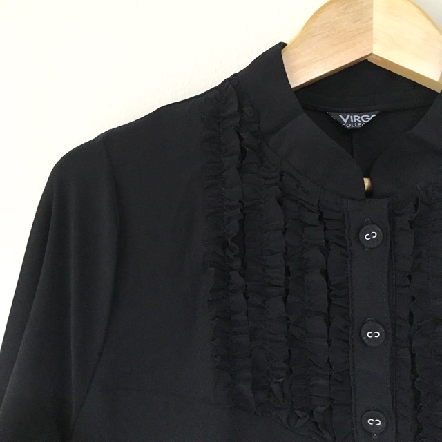 GAMIS SYAR'I HITAM POLOS DADA RENDA MURAH