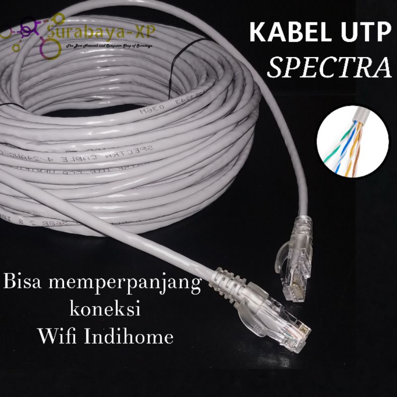 Kabel UTP Lan 5Meter 5M 5 Meter 5 M cat5e RJ45 merk AMP