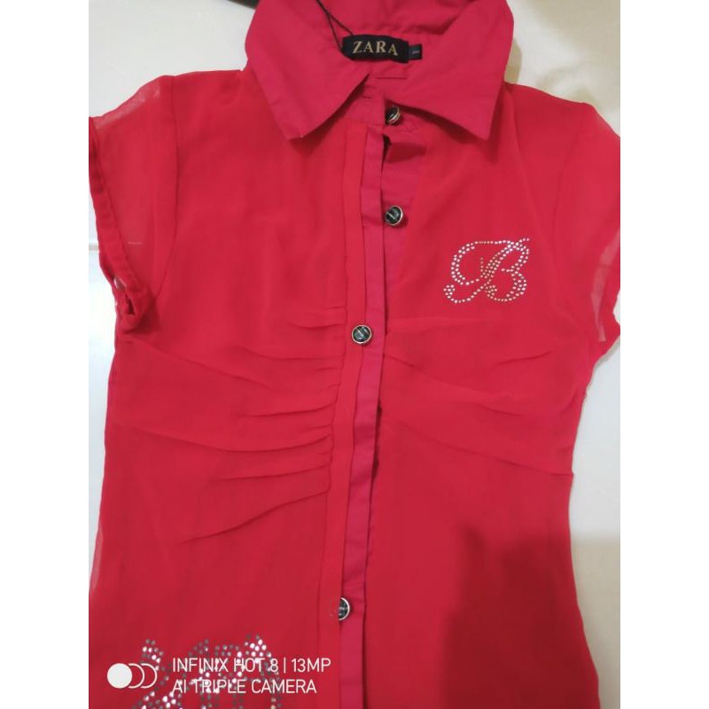 Kemeja Zara anak Perempuan, impor Luar Negri bahan Oke