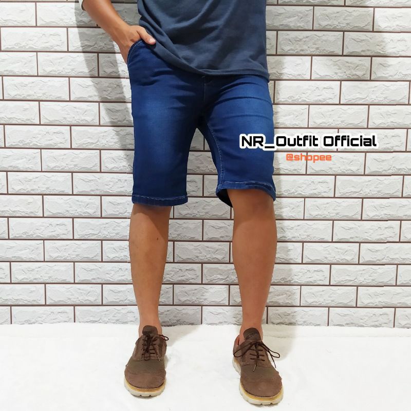 Celana Pendek Pria Skinny Slim Fit Jeans Cowok Stretch Bahan Melar Size 27-38 Nr_Outfit Official Cod