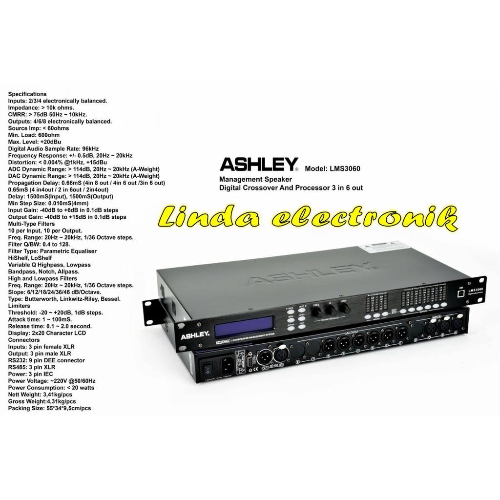 Digital management speaker crossover processor ashley 3in 6out LMS3060