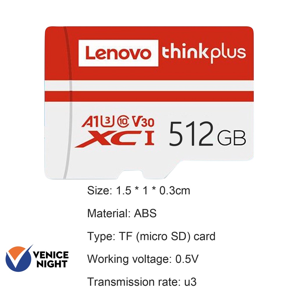 Lenovo 1TB Kartu Memori TF Flash Micro Digital 512GB Kecepatan Tinggi