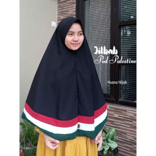 [HUSNA COLLECTION] Khimar Ped Palestine /Jilbab Ped Palestine / Jilbab Palestina