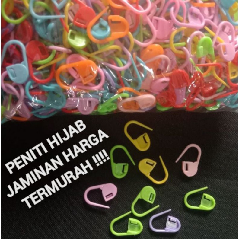 PENITI HIJAB - PLASTIK - BISA BELI  SATUAN / PIN HIJAB PLASTIK / PENITI JILBAB ANEKA WARNA