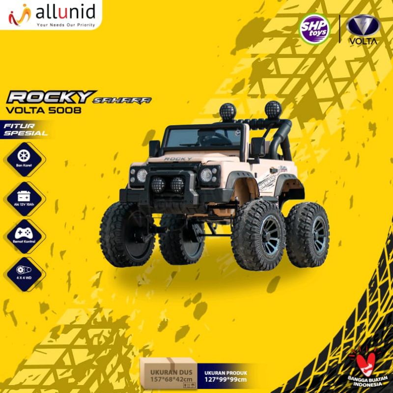 Mainan anak mobil aki rocky himalaya sahara 5008 monster hulk limit