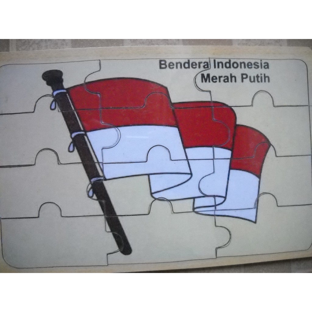 Puzzle Kayu Bendera Indonesia