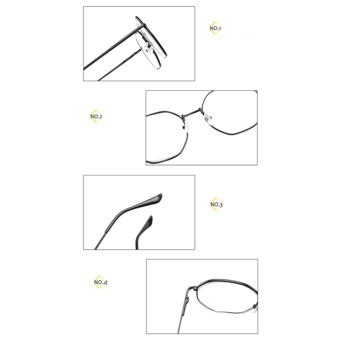 Kacamata Myopia Diopter Poligonal Untuk Pria Dan Wanita 0-1.0-1.5-2.0-2.5-3.0-3.5-4.0