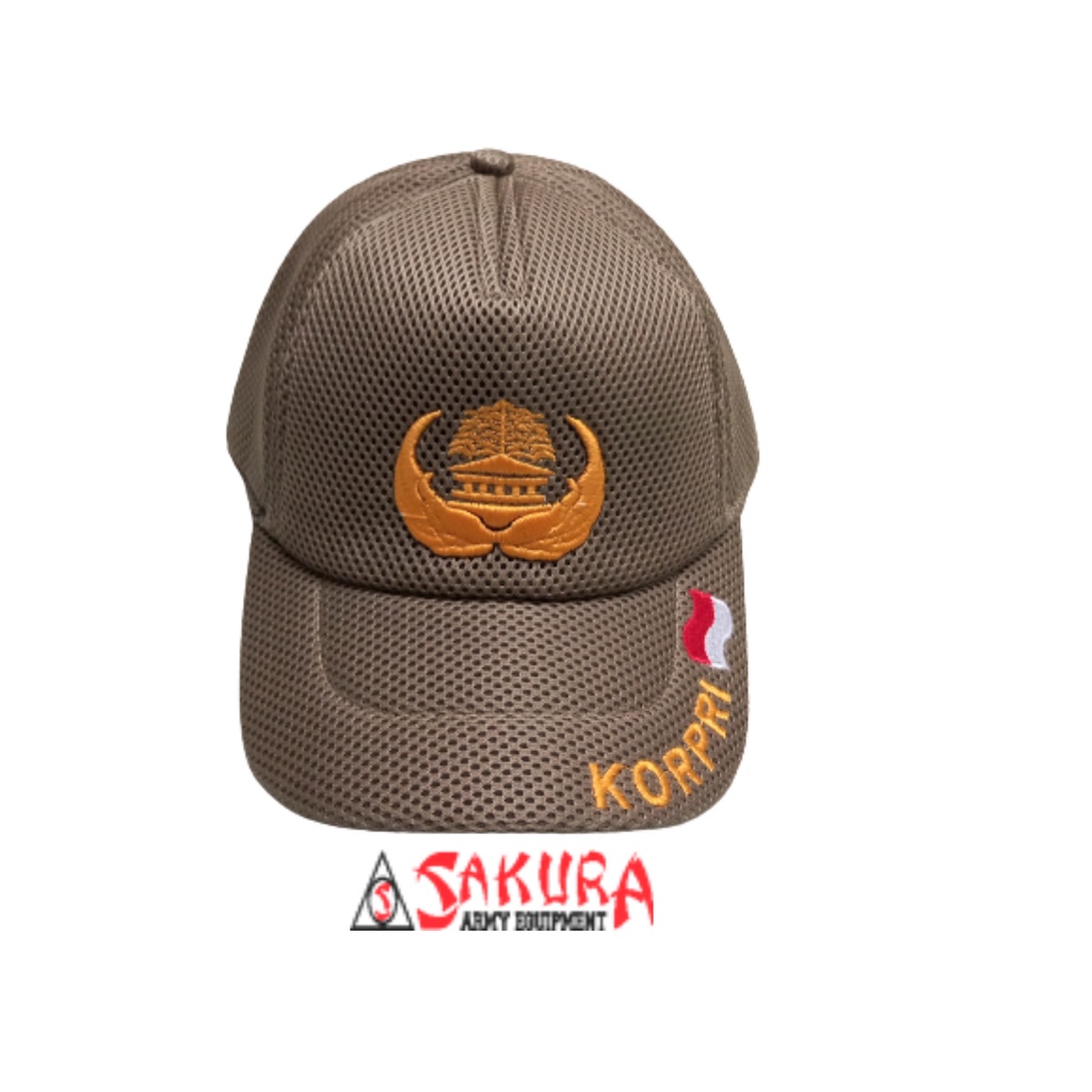 Topi Jaring Korpri Logo Mp Warna Cream