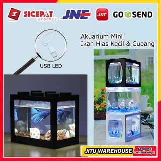 Akuarium Mini Ikan Hias Cupang Model Lego Block Aquarium 