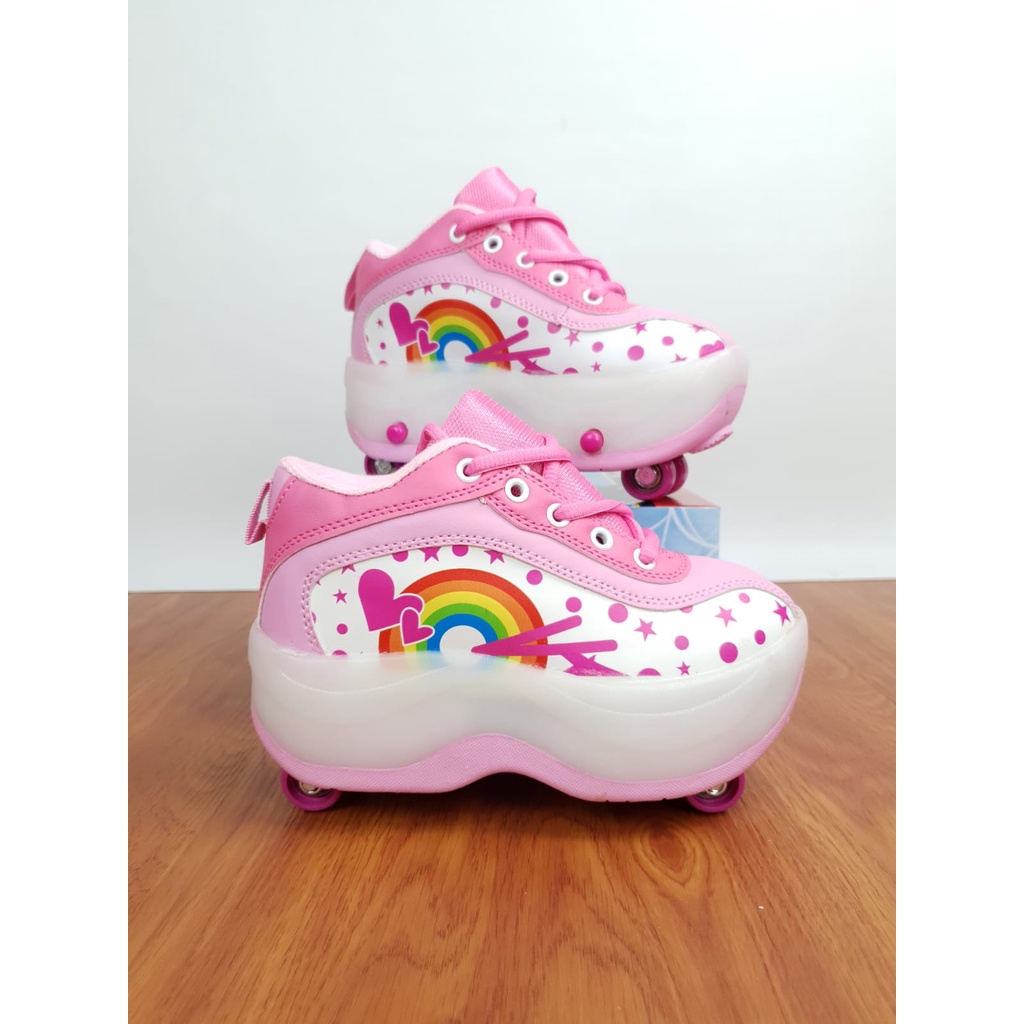 Sepatu Roda anak LED KELILING Frozen,LOL,Princess,Little Pony