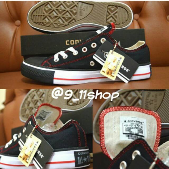 Converse Black Red Combi