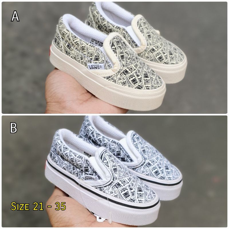 Sepatu anak slip on off the wall sepatu sneakers anak laki laki