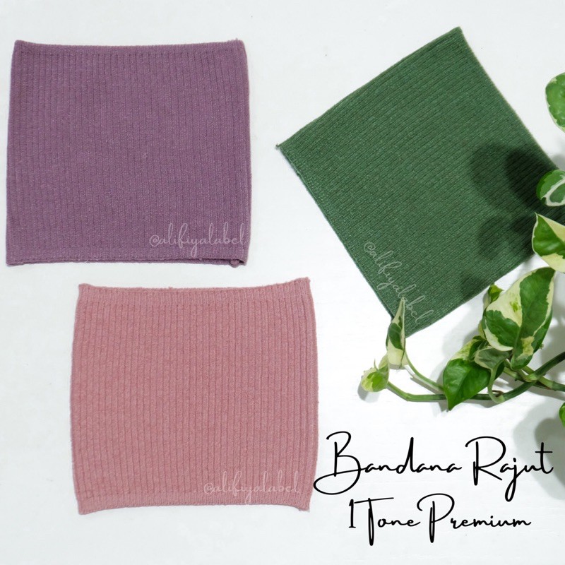 BANDANA RAJUT PREMIUM 1 TONE / RAJUT ANISA