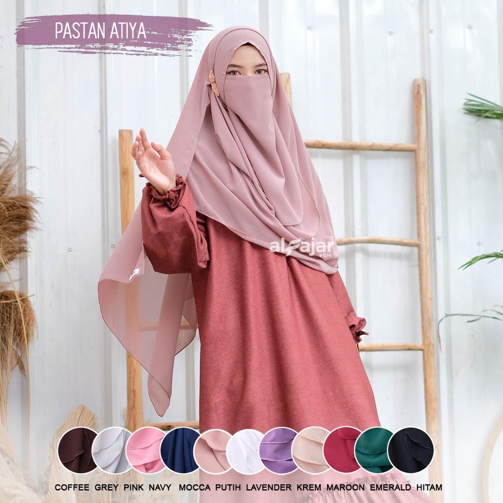 Jilbab Pasmina Instan Ceruty Babydoll ATIYA by Alfajar Free Cadar